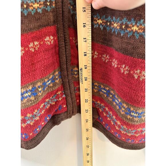 Tiara International Womens Vintage Fair Isle Zip Up Sweater Grandmacore Knit XL - Picture 5 of 6